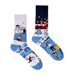 Spox Sox Casual Unisex für Damen und Herren – lustige, mehrfarbige, bunte, verrückte, unterschiedliche, gemusterte Socken für Individualisten, Gr. 40-43, Winterspaß von Spox Sox