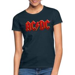 Spreadshirt AC/DC Klassisches Logo Mit Blitz Frauen T-Shirt, M, Navy von Spreadshirt