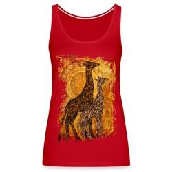 Spreadshirt Afrika Sommer Giraffe Frauen Premium Tank Top, M, Rot von Spreadshirt