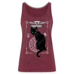 Spreadshirt Alchemy England Schwarze Katze Ouija Brett Frauen Premium Tank Top, M, Bordeauxrot meliert von Spreadshirt