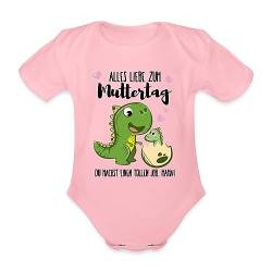 Spreadshirt Alles Liebe Zum Muttertag Dinos Toller Job Mama Baby Bio-Kurzarm-Body, 68 (3-6 M.), Hellrosa von Spreadshirt