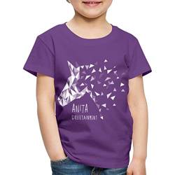Spreadshirt Anita Girlietainment Low Poly White Design Kinder Premium T-Shirt, 122/128 (6 Jahre), Lila von Spreadshirt