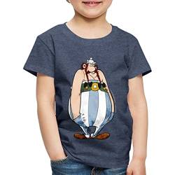 Spreadshirt Asterix & Obelix Bockig Kinder Premium T-Shirt, 122/128 (6 Jahre), Blau meliert von Spreadshirt