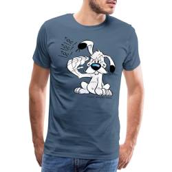 Spreadshirt Asterix & Obelix Idefix Klopft TOC TOC TOC Männer Premium T-Shirt, 5XL, Blaugrau von Spreadshirt