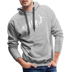 Spreadshirt Basketball Evolution Fussball Männer Premium Hoodie, XL, Grau meliert von Spreadshirt