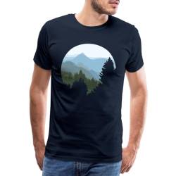 Spreadshirt Berg Wald Hiking Landschaft Männer Premium T-Shirt, 4XL, Navy von Spreadshirt