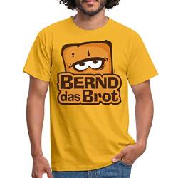 Spreadshirt Bernd Das Brot Logo Männer T-Shirt, L, Gelb von Spreadshirt