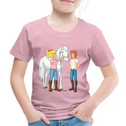 Spreadshirt Bibi Und Tina Kümmern Sich Um Sabrina Kinder Premium T-Shirt, 110/116 (4 Jahre), Hellrosa von Spreadshirt