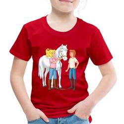 Spreadshirt Bibi Und Tina Kümmern Sich Um Sabrina Kinder Premium T-Shirt, 110/116 (4 Jahre), Rot von Spreadshirt