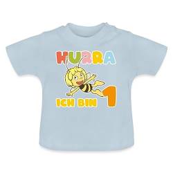 Spreadshirt Biene Maja 1. Geburtstag Baby Bio-T-Shirt mit Rundhals, 12-18 Monate, Hellblau von Spreadshirt