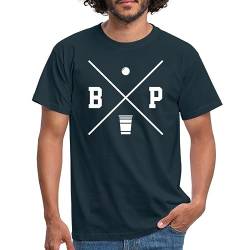 Spreadshirt Bierpong Logo Geschenkidee Männer T-Shirt, XXL, Navy von Spreadshirt