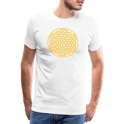 Spreadshirt Blume des Lebens - Flower of Life Männer Premium T-Shirt, XXL, weiß von Spreadshirt