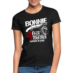 Spreadshirt Bonnie & Clyde Kostüm Partnerlook Partneroutfit Pärchen Bonnie Frauen T-Shirt, L, Schwarz von Spreadshirt