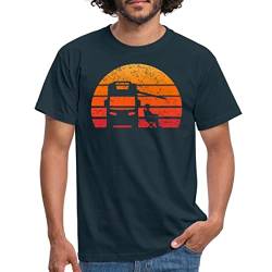 Spreadshirt Camper Wohnmobil Sonne Vintage Männer T-Shirt, M, Navy von Spreadshirt