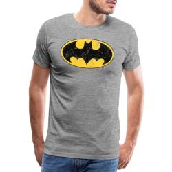 Spreadshirt DC Comics Batman Logo Used Look Männer Premium T-Shirt, L, Grau meliert von Spreadshirt