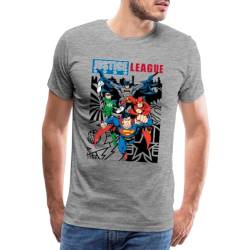 Spreadshirt DC Comics Justice League Comic Cover Männer Premium T-Shirt, XL, Grau meliert von Spreadshirt