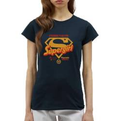 Spreadshirt DC Comics Supergirl Logo Superkräfte Frauen T-Shirt, L, Navy von Spreadshirt