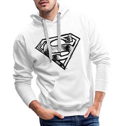 Spreadshirt DC Comics Superman Logo Gezeichnet Männer Premium Hoodie, L, weiß von Spreadshirt