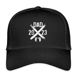 Spreadshirt Dad 2023 Füßchen Vintage Trucker Cap, One Size, Schwarz/Schwarz von Spreadshirt