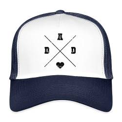 Spreadshirt Dad Herz Grafik Vintage Look Trucker Cap, One Size, Weiß/Navy von Spreadshirt