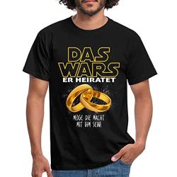 Spreadshirt Das Wars Er Heiratet JGA Hochzeit Männer T-Shirt, XL, Schwarz von Spreadshirt