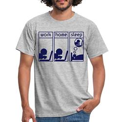 Spreadshirt Developer Work Home Sleep Laptop Männer T-Shirt, L, Grau meliert von Spreadshirt