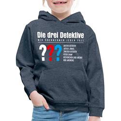 Spreadshirt Die DREI Fragezeichen Detektive Visitenkarte Kinder Premium Hoodie, 134/146 (9-11 Jahre), Jeansblau von Spreadshirt