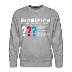 Spreadshirt Die DREI Fragezeichen Detektive Visitenkarte Männer Premium Pullover, XL, Grau meliert von Spreadshirt