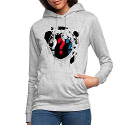 Spreadshirt Die DREI Fragezeichen Logo Brust Frauen Hoodie, L, Hellgrau meliert von Spreadshirt