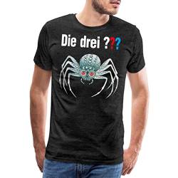 Spreadshirt Die DREI Fragezeichen und die Silberne Spinne Männer Premium T-Shirt, L, Anthrazit von Spreadshirt