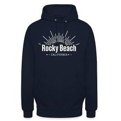 Spreadshirt Die DREI ??? Rocky Beach Kalifornien California Unisex Hoodie, 3XL, Navy von Spreadshirt