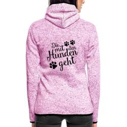 Spreadshirt Die Mit Den Hunden Geht Cooler Spruch Frauen Kapuzen-Fleecejacke, S, Lila meliert von Spreadshirt