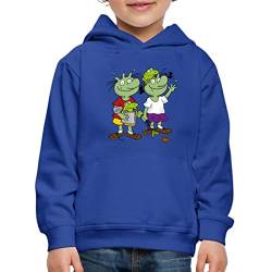 Spreadshirt Die Olchis Classic Olchi-Kinder Mit Zwei Kröten Kinder Premium Hoodie, 122/128 (7-8 Jahre), Royalblau von Spreadshirt