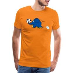 Spreadshirt Die Sendung Mit Der Maus Elefant hält Fußball Männer Premium T-Shirt, XXL, Orange von Spreadshirt