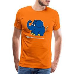 Spreadshirt Die Sendung Mit Der Maus Kleiner Elefant Lächelt Männer Premium T-Shirt, 5XL, Orange von Spreadshirt