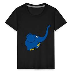Spreadshirt Die Sendung Mit Der Maus Kleiner Elefant Spielt Kinder Premium T-Shirt, 98/104 (2 Jahre), Schwarz von Spreadshirt