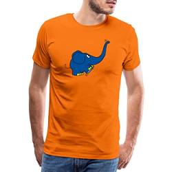 Spreadshirt Die Sendung Mit Der Maus Kleiner Elefant Spielt Männer Premium T-Shirt, 3XL, Orange von Spreadshirt