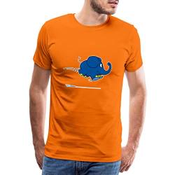 Spreadshirt Die Sendung Mit Der Maus Kleiner Elefant Springt Männer Premium T-Shirt, 3XL, Orange von Spreadshirt