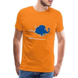 Spreadshirt Die Sendung Mit Der Maus Kleiner Elefant Springt Männer Premium T-Shirt, XXL, Orange von Spreadshirt