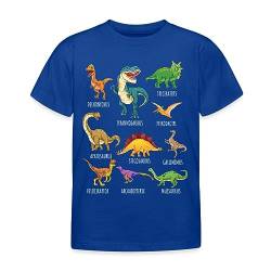 Spreadshirt Dinosaurier Arten Übersicht Dino T-Rex Comic Kinder T-Shirt, 110/116 (5-6 Jahre), Royalblau von Spreadshirt