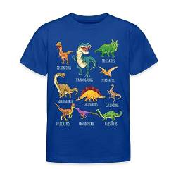 Spreadshirt Dinosaurier Arten Übersicht Dino T-Rex Comic Kinder T-Shirt, 98/104 (3-4 Jahre), Royalblau von Spreadshirt