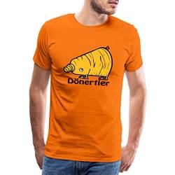 Spreadshirt Dönertier Männer Premium T-Shirt, L, Orange von Spreadshirt