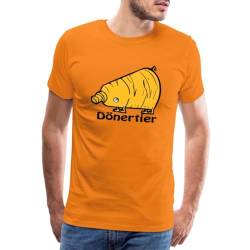 Spreadshirt Dönertier Männer Premium T-Shirt, M, Orange von Spreadshirt