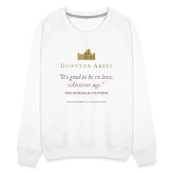 Spreadshirt Downton Abbey Violet Crawley Good to Be In Love Frauen Premium Pullover, XXL, weiß von Spreadshirt