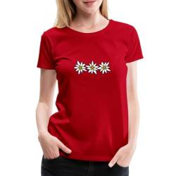Spreadshirt Edelweiss Trio Frauen Premium T-Shirt, XL, Rot von Spreadshirt