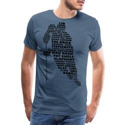 Spreadshirt Eishockey Terminologie Ice Hockey Begriffe Männer Premium T-Shirt, M, Blaugrau von Spreadshirt