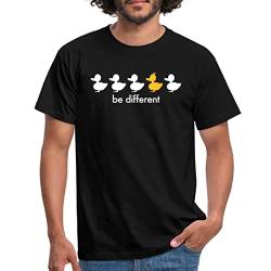 Spreadshirt Enten Be Different Männer T-Shirt, XXL, Schwarz von Spreadshirt