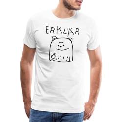 Spreadshirt Erklärbär Erklär Bär Lustig Comic Wortspiel Männer Premium T-Shirt, XXL, weiß von Spreadshirt