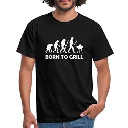 Spreadshirt Evolution Grillen Born to Grill Männer T-Shirt, XL, Schwarz von Spreadshirt