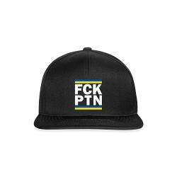 Spreadshirt FCK PTN Putin Ukraine Statement Snapback Cap, One Size, Schwarz/Schwarz von Spreadshirt